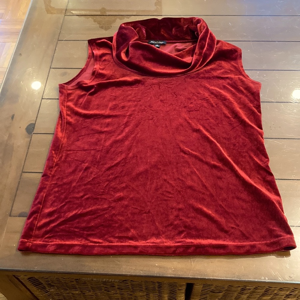 Notations Magenta Sleeveless Top with Slouch Turtleneck